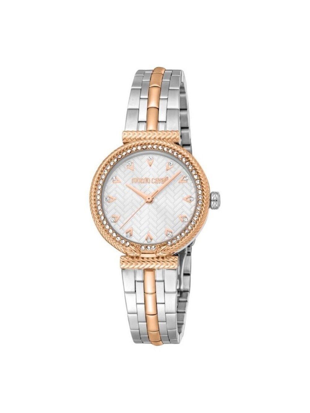 NWT Roberto Cavalli Snake Core Silver-tone Dial Ladies Watch